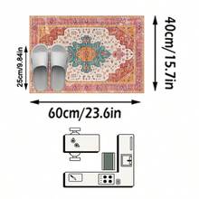 1件裝暖橘紅色孔雀綠復古波斯圖案波希米亞風仿羊絨長方形地毯，做舊斑駁細節，可機洗，適合客廳臥室居家裝飾，四季通用，美感家居裝飾 - 彩色 - 查看 17