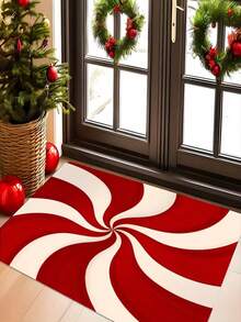 1pc Christmas Candy Welcome Doormat - Indoor/Outdoor Comfortable Carpet - Velvet Material, Suitable For Kitchen, Home, Office, Laundry Room, Bathroom Rug, Holiday Home Decor, Room Decoration - A - View 5