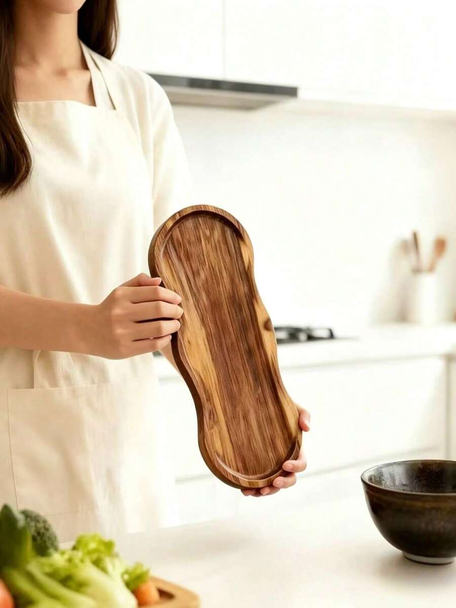 1 buah Baki Kayu, Cocok Untuk Camilan, Makan Malam, Teh Sore, dan Sushi - Makanan - Baki Kayu untuk Camilan, Makanan Penutup, Keju, Roti, Sarapan, Buah-buahan, untuk Dekorasi Meja Dapur dan Ruang Makan