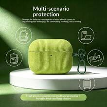 Corduroy Fine Fabric Texture Protective Case Compatible With Airpods 5, Minimalist Luxury Earphone Shell Compatible With AirPods 1/2/3/4/5/Pro/Pro2/Pro3 Bluetooth Earphones - Multicolor - View 6