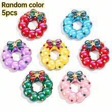 5/10PCS Christmas Wreath Beads Random Color 38x39mm Sparkling AB Bowknot Wreath Beads For Jewelry Making Holiday DIY Craft - Mixcolor - View 9