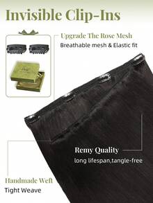 DNE HAIR 7pcs Clip-In Human Hair Extensions 120G NC# Natural Black Double Layer Invisible Clip-In Remy Hair Seamless Soft Ends Thick Anti-Shedding Reusable Suitable For Thin Hair Salon Daily Wedding Party Styling For Women And Girls - Natural Black - View 3