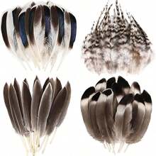 Boho DIY Craft Feathers 40/120Pcs, 4 Styles 5-15cm Small Artificial Feather Mix For Dreamcatcher, Jewelry, Costume, Wedding Decor - A - View 7