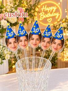 10/30/50/100pcs Pengaduk Huruf Kustom Pernikahan | Dekorasi Pesta, Pengaduk Akrilik Huruf Bening Kustom - MultiWarna - View 1