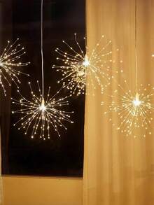 LED Firework String Lights, USB Powered, Perfect For Valentine's Day Decorations, Weddings, Halloween, Christmas Party Decorations, And Home Christmas Decor. - Fireworks Light - View 9