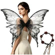Adult Fairy Wings Set, Includes Elf Ear Accessories And Fairy Arm Sleeves, Fairy Costume Outfit, Suitable For Parties, Cosplay And Other Occasions, Halloween - Multicolor - View 17