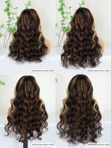 Tinashe Balayage 挑染棕色 6x5 蕾絲封口假髮，雙層抽髮大波浪，100% 真人髮，無膠透明蕾絲假髮，穿戴即用，免膠，預剪預漂髮結，耳到耳形，自然黑，沙龍品質，適合初學者 - S2/30/27 - 查看 9