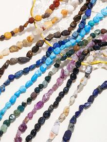 6mm Natural Multicolor Stone Loose Beads Irregular Freeform Smooth Polished Diy Beads For Jewelry Making Bracelets Necklaces Keychain Making Supplies - Multicolor - View 4