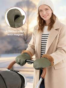 Magnetic Stroller Handle Mitts, Winter Stroller Warm Gloves, Suitable For Parents Outdoor Walks, Easily Installable On Most Stroller Handles - Multicolor - View 2