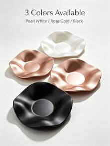 1pc Wavy Jewelry Tray, Asymmetrical Round Jewelry Storage Dish, Ring, Necklace, Earring Collection Storage & Display, Wedding Keepsake Gift, Suitable For Valentine's Day, Mother's Day. - Multicolor - View 5