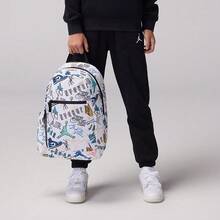 Nike Jordan Graffiti Large Capacity Zipper Backpack Polyester School Bag Unisex Couple Style White - White - View 7