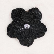 1pc Rhinestone Embellished Double Layer 5-Petal Flower Applique, Hand-Sewn DIY Clothing Trim Accessory, Suitable For Shoes, Hats, Bags, Hair Accessories - Multicolor - View 21