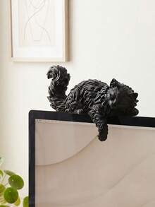 3D Printed Original Sleeping Cat Monitor Ornament, Original Cat Lying On Top Of Screen With Head And Front Paws Naturally Hanging Down, Realistic Fur Texture, Cozy And Healing Workspace Decor, Suitable For Most Monitor Tops - Sleeping Cat Monitor Ornament - View 14