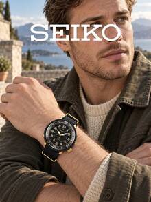 Men's SEIKO Prospex Solar Watch, Black Nylon NATO Strap, Matte Black Case, Countdown Bezel 200M Water Resistant Outdoor Field Solar Powered Wristwatch - Black - View 4