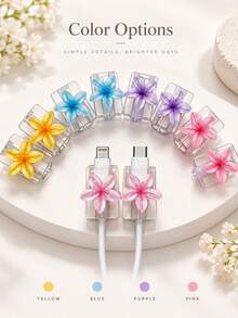 Protector de cable de carga - Funda de plástico duradero para cable de carga con diseño de patrón floral multicolor, resistente a arañazos y a prueba de golpes, adecuado para cables de datos de teléfono, protege los cables de datos de daños, protector de cable de carga - Multicolor - Ver 6