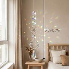 Heart Shape Crystal Suncatcher Window Hanging Prism Pendant, Light Catcher, Home Wall & Car Rearview Mirror Hanging Decor, Halloween Christmas Birthday Holiday Gift For Her - Heart & Love Crystal Suncatcher - View 4