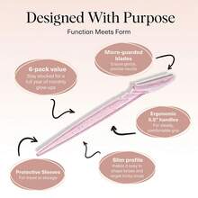 3pcs New Unisex Facial Hair Removal Razor - Starry Color, Eyebrow Trimmer With Eyebrow Scissors, Women's Razor, Convenient Hair Removal Tool, Eyebrow Trimmer With Protective Cover, Unisex, Suitable For All Skin Types - New Starry Sky Color - View 3