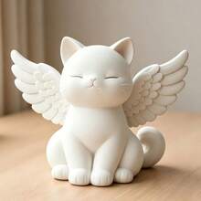 Cute Cat Shaped Desktop Decor Ornament, Creative Home Figurine, Suitable For Desktop And Home Display, Great Gift, Halloween Christmas Seasonal Home Decoration - White - View 9