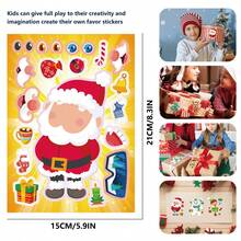 8/16/24 Christmas DIY Kids Stickers, Christmas Cartoon Characters Snowman Reindeer Christmas Tree Design, Parent-Child Interactive Puzzle Toy, Brain Development For Kids, Holiday Party Gift, Gift Packaging Stickers, Kindergarten Toy, Home Decor, Can Be Applied To Tables, Notebooks, Balloons, Suitcases, Refrigerators And More - Mixed Color - View 3