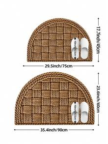 DAJIANG 1件裝戶外門墊 3D半圓形仿麻布印花歡迎墊 TPR防滑底背，適用於浴室、室內、走廊、臥室、客廳、床邊地毯，可機洗易清潔玄關墊，秋季居家裝飾 - 彩色 - 查看 2