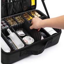Large Capacity Transparent Makeup Bag, Portable Cosmetic Storage Box With Adjustable Compartments, Travel Beauty Organizer Bag - Multicolor - View 9