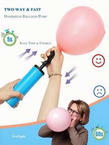 1pc/3pcs Manual Balloon Inflator, Portable Handheld Balloon Air Blower, Hand-Push Balloon Filling Tool, Random Color, For Birthday, Wedding, Baby Shower, Christmas, Halloween, New Year And Festival Party Decorations - Color - View 3