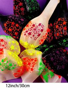 10/30/50/100pcs-12 Inch Star Fluorescent Balloon Decoration - Multicolor - View 5