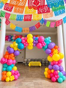 115pcs Balloon Arch Set, Multicolor Latex Balloon Decoration Kit, Suitable For Festival Party Decor, Happy Diwali Backdrop, Home Celebration Supplies, Holiday Event Decoration - Multicolor - View 5