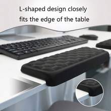 1pc Solid Color L-Shaped Elbow Pad Multifunctional Anti Slip Corner Protection Keyboard Pad Dirt Resistant Mouse Pad Wrist Guard - View 4
