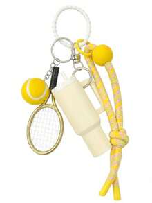 Sporty Football Bag Charm, Tennis Bag Charm, Mini Simulated Sports Water Bottle Bag Charm, Women's Multifunctional Bag Pendant, Cute Wallet Keychain And Backpack Charm, Fun Multi-Pendant Bag Accessory With Interesting Theme Design, Suitable For Personalizing Wallets, Backpacks, Handbags And Keys - Multicolor - View 4