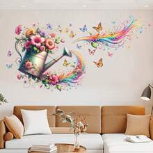 1pc Floral Butterfly And Beautiful Girl Wall Stickers For Kitchen Decals PVC Self-Adhesive Mural For Dining Room Restaurant Decoration 23.6*11.8inch - One Piece In Multiple Colors - View 16
