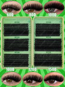 CMAYOME 684/720片假睫毛套組，高密度輕盈柔軟睫毛簇，適合初學者使用，歐美經典款，放大眼睛，適用日常、派對與角色扮演 - 彩色 - 查看 7
