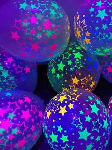 10/30/50/100pcs-12 Inch Star Fluorescent Balloon Decoration - Multicolor - View 2
