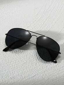 1pc Metal Frog Mirror Fashion Men's And Women's Summer Beach Glasses - Black - View 3