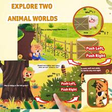 16*16cm Push-And-Pull Interactive Discovery Reading Game, Forest & Farm Theme Sliding Activity, Hidden Surprise Exploration, Builds Observation, Focus, Cognitive Skills & Family Learning Fun - Push-and-pull Interactive - View 5