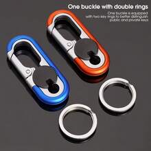 Random Color Car Keychain Business Keychain High-End Metal Key Ring Men's Waist Hanging Car Key Chain Creative Metal Alloy Key Chain Car Key Pendant Simple Anti-Loss Key Ring Lock Key Holder Car Interior Accessories Small Pendant Men's And Women's Car Accessories Interior Car Parts - Multicolor - View 2