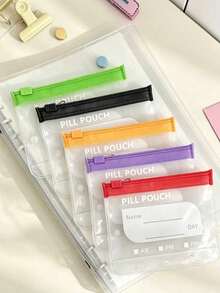 Portable Pill Storage Book/Package Set With 7 Medication Bags And Writable Labels, Suitable For Supplements And Small Daily Items, For Home, Travel, Camping And Elderly/Patient Care, Thoughtful Gift For Christmas And Thanksgiving, Essential Medical Accessory For On-The-Go Users, Dorm And Back To School Must-Have - Multicolor - View 10