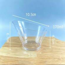 High Transparency Slanted Acrylic Snack Bowl, Christmas Birthday Party Salad Dessert Bowl, Banquet Picnic Snack Fruit Platter Tableware - Clear - View 11