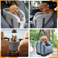 Pet Car Carrier Bed, Cat Dog Nest, Car Center Console Cushion, Portable Pet Carrier Bag, Suitable For Small & Medium Pets - Grey - View 6