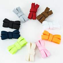 3 Pairs / 10 Pairs Cotton Braided Shoelaces 1.5cm Wide Soft Thick Woven Texture Flat Shoelaces Solid Color / Contrast Color Multi-Color Matching Sports Shoes Daily Replacement DIY - 3-pack-#132 White+#131 Black+#133 Red - View 8