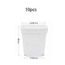 30/20/10/2pcs White Square Planters With Drainage Feet, Anti-Root Rot, Succulent Seedling Pots, Indoor Desktop Green Plant Planting Small Square Pots - A - View 15