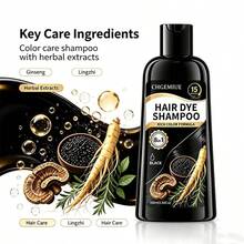 Sampo Pewarna Rambut Hitam, Formula Warna Kaya 8 in 1, Sampo Pewarna Rambut Cepat 15 Menit, Bahan Herbal Alami untuk Pewarnaan Rambut di Rumah 100ml - Hitam - View 4