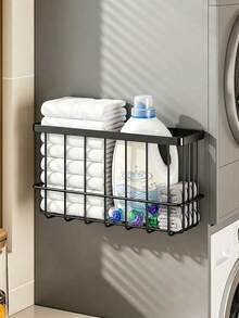 Magnetic Refrigerator Storage Rack-A Drill-Free, Wall-Mounted Basket Designed For The Side Of The Fridge. It Offers High Capacity And Space-Saving Storage For Items Such As Plastic Wrap, Straws, Seasoning Bottles, And Kitchen Paper Towels. - Multicolor - View 2