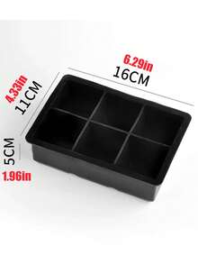 1pc Large Silicone Ice Tray With Removable Lid - 4/6/8 Cavity Design, Easy Release, Apartment Kitchen Essential, Food Design. Refrigerator Ice Box - Black - View 14