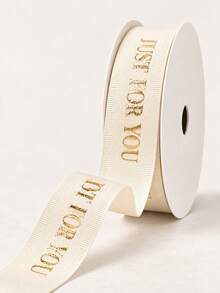 5/10/20/40m Customized Text Ribbon, Personalized 2cm Wide Gold Text Colorful Silk Satin Ribbon, Suitable For DIY Crafts, Bow Making, Wedding Decoration, Gift Wrapping And Party Decoration - Multicolor - View 3