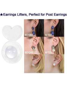 1/4/12/24pcs Silicone Ear Pads Set, Anti-Slip Anti-Drop Ear Plugs, Earring Backs, Suitable For Dangle Earrings, Large Earrings, Earring And Ear Lobe Replacement - Multicolor - View 4