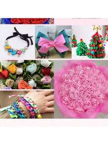 1/5PCS Colorful Gift Wrapping Ribbon, Satin Ribbon, Silk Ribbon, 4CM Wide, Used For Artificial Rose Making, Gift Wrapping - Gold - View 5
