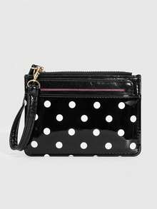 Y2K Polka Dot Mini Coin Purse, Fashion PU Small Wallet, ID Card Holder, Detachable Multi-Layer Ultra-Thin Polka Dot Storage Bag - Multicolor - View 18