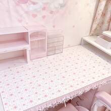 Minimalist Korean Ins Heart Cream Pink Pastel Wave Point Stripe Bow PU Leather Mouse Pad Large Size Office Desk Mat Waterproof Desktop Keyboard Desk Pad Gaming Mousepad - View 15