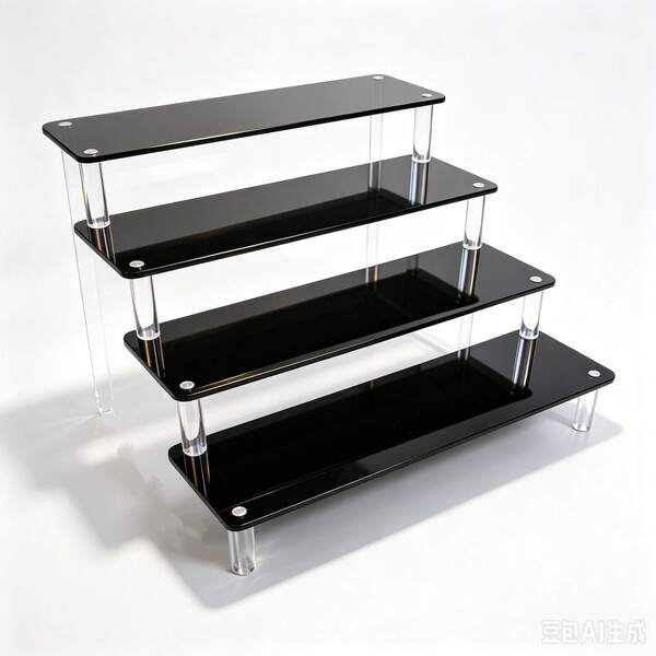 Black Acrylic Decorative Display Stand, Desktop Storage Rack, Suitable For Cosmetics, Perfume Bottles And Jewelry Collection